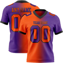 Load image into Gallery viewer, Custom Purple Orange-Black Mesh Authentic Gradient Fashion Football Jersey