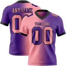 Load image into Gallery viewer, Custom Purple Medium Pink-Black Mesh Authentic Gradient Fashion Football Jersey