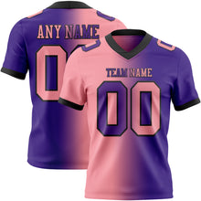Load image into Gallery viewer, Custom Purple Medium Pink-Black Mesh Authentic Gradient Fashion Football Jersey