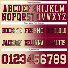 Load image into Gallery viewer, Custom Maroon Cream-Black Mesh Authentic Gradient Fashion Football Jersey