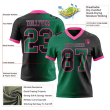 Load image into Gallery viewer, Custom Black Kelly Green-Pink Mesh Authentic Gradient Fashion Football Jersey