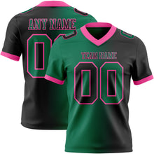 Load image into Gallery viewer, Custom Black Kelly Green-Pink Mesh Authentic Gradient Fashion Football Jersey