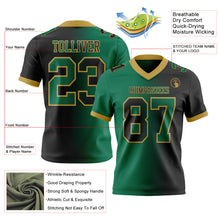 Load image into Gallery viewer, Custom Black Kelly Green-Old Gold Mesh Authentic Gradient Fashion Football Jersey