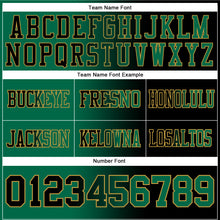 Load image into Gallery viewer, Custom Black Kelly Green-Old Gold Mesh Authentic Gradient Fashion Football Jersey