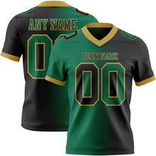 Load image into Gallery viewer, Custom Black Kelly Green-Old Gold Mesh Authentic Gradient Fashion Football Jersey