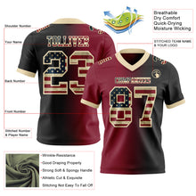 Load image into Gallery viewer, Custom Black Vintage USA Flag Crimson-Cream Mesh Authentic Gradient Fashion Football Jersey