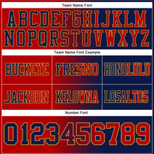 Load image into Gallery viewer, Custom Navy Red-Old Gold Mesh Authentic Gradient Fashion Football Jersey