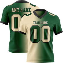 Load image into Gallery viewer, Custom Green Cream-Black Mesh Authentic Gradient Fashion Football Jersey