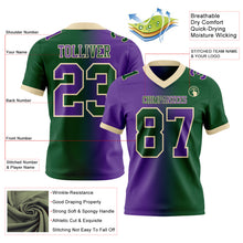 Load image into Gallery viewer, Custom Green Purple-Cream Mesh Authentic Gradient Fashion Football Jersey