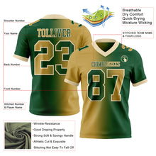 Load image into Gallery viewer, Custom Green Old Gold-Cream Mesh Authentic Gradient Fashion Football Jersey
