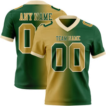Load image into Gallery viewer, Custom Green Old Gold-Cream Mesh Authentic Gradient Fashion Football Jersey