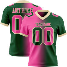 Load image into Gallery viewer, Custom Green Pink-Cream Mesh Authentic Gradient Fashion Football Jersey