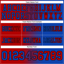 Load image into Gallery viewer, Custom Thunder Blue Red-Black Mesh Authentic Gradient Fashion Football Jersey