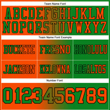 Load image into Gallery viewer, Custom Grass Green Orange-Black Mesh Authentic Gradient Fashion Football Jersey