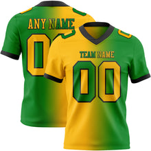 Load image into Gallery viewer, Custom Grass Green Gold-Black Mesh Authentic Gradient Fashion Football Jersey