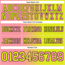 Load image into Gallery viewer, Custom Neon Yellow Medium Pink-Black Mesh Authentic Gradient Fashion Football Jersey