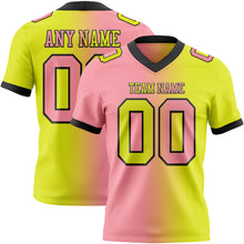 Load image into Gallery viewer, Custom Neon Yellow Medium Pink-Black Mesh Authentic Gradient Fashion Football Jersey