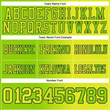 Load image into Gallery viewer, Custom Neon Yellow Neon Green-Navy Mesh Authentic Gradient Fashion Football Jersey