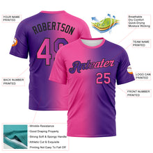 Load image into Gallery viewer, Custom Purple Pink-Black Gradient Fashion Performance T-Shirt