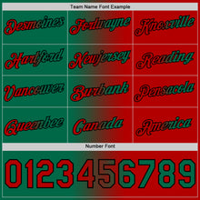 Load image into Gallery viewer, Custom Red Kelly Green-Black Gradient Fashion Performance T-Shirt