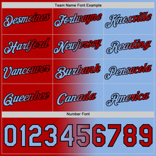 Load image into Gallery viewer, Custom Light Blue Red-Black Gradient Fashion Performance T-Shirt