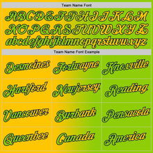 Load image into Gallery viewer, Custom Neon Green Yellow-Navy Gradient Fashion Performance T-Shirt