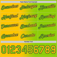 Load image into Gallery viewer, Custom Neon Green Yellow-Navy Gradient Fashion Performance T-Shirt