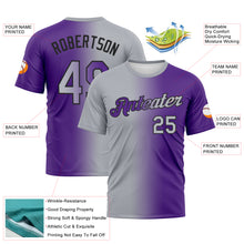 Load image into Gallery viewer, Custom Purple Gray-Black Gradient Fashion Performance T-Shirt