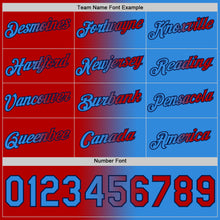 Load image into Gallery viewer, Custom Powder Blue Red-Navy Gradient Fashion Performance T-Shirt