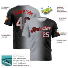 Load image into Gallery viewer, Custom Black Gray-Red Gradient Fashion Performance T-Shirt