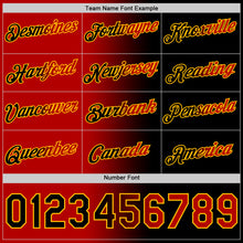 Load image into Gallery viewer, Custom Black Red-Gold Gradient Fashion Performance T-Shirt