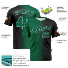 Load image into Gallery viewer, Custom Black Kelly Green-White Gradient Fashion Performance T-Shirt