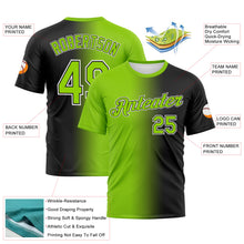 Load image into Gallery viewer, Custom Black Neon Green-White Gradient Fashion Performance T-Shirt