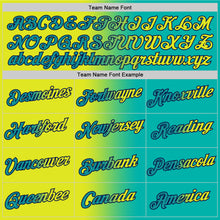 Load image into Gallery viewer, Custom Aqua Neon Yellow-Navy Gradient Fashion Performance T-Shirt