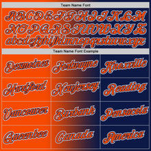 Load image into Gallery viewer, Custom Navy Orange-White Gradient Fashion Performance T-Shirt