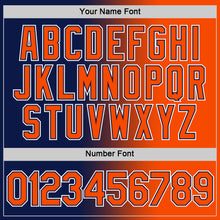 Load image into Gallery viewer, Custom Navy Orange-White Gradient Fashion Performance T-Shirt