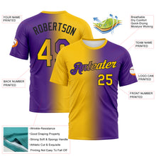 Load image into Gallery viewer, Custom Purple Yellow-Black Gradient Fashion Performance T-Shirt