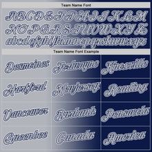 Load image into Gallery viewer, Custom Navy Gray-White Gradient Fashion Performance T-Shirt