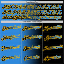 Load image into Gallery viewer, Custom Black Powder Blue-Gold Gradient Fashion Performance T-Shirt