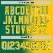 Load image into Gallery viewer, Custom Kelly Green Yellow-White Gradient Fashion Performance T-Shirt