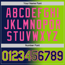 Load image into Gallery viewer, Custom Navy Neon Green-Pink Gradient Fashion Performance T-Shirt