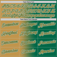 Load image into Gallery viewer, Custom Kelly Green Old Gold-White Gradient Fashion Performance T-Shirt