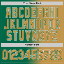 Load image into Gallery viewer, Custom Kelly Green Old Gold-White Gradient Fashion Performance T-Shirt