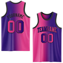 Load image into Gallery viewer, Custom Purple Pink-Black Authentic Gradient Fashion Basketball Jersey