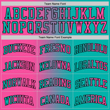 Load image into Gallery viewer, Custom Aqua Pink-Black Authentic Gradient Fashion Basketball Jersey