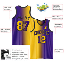 Load image into Gallery viewer, Custom Purple Yellow-Black Authentic Gradient Fashion Basketball Jersey
