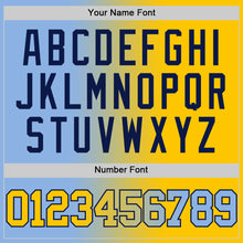 Load image into Gallery viewer, Custom Light Blue Yellow-Navy Authentic Gradient Fashion Basketball Jersey