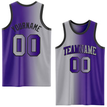 Load image into Gallery viewer, Custom Purple Gray-Black Authentic Gradient Fashion Basketball Jersey