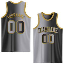 Load image into Gallery viewer, Custom Black Gray-Old Gold Authentic Gradient Fashion Basketball Jersey