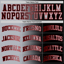 Load image into Gallery viewer, Custom Black Gray-Red Authentic Gradient Fashion Basketball Jersey